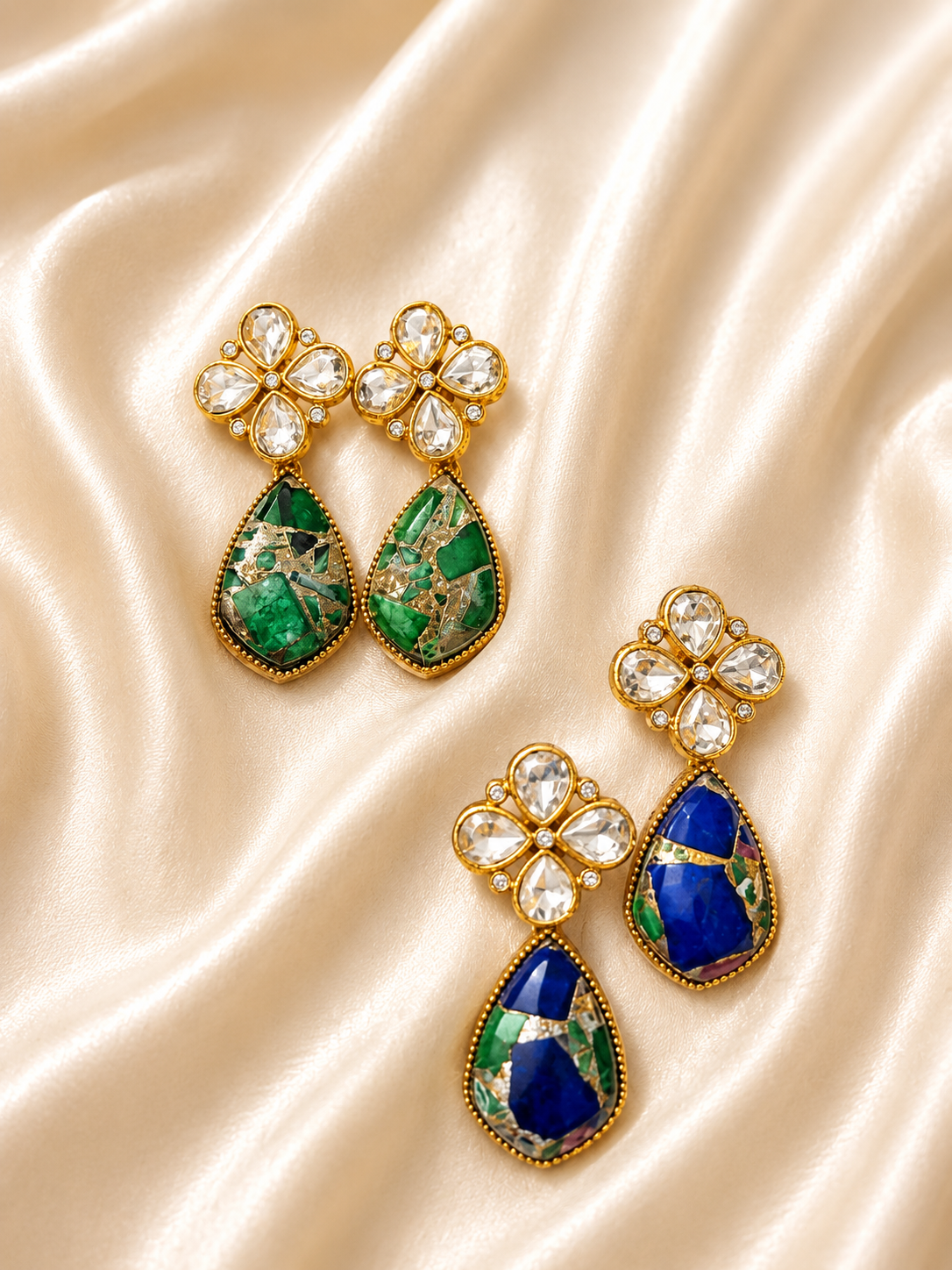 Premium marble stone statement earrings