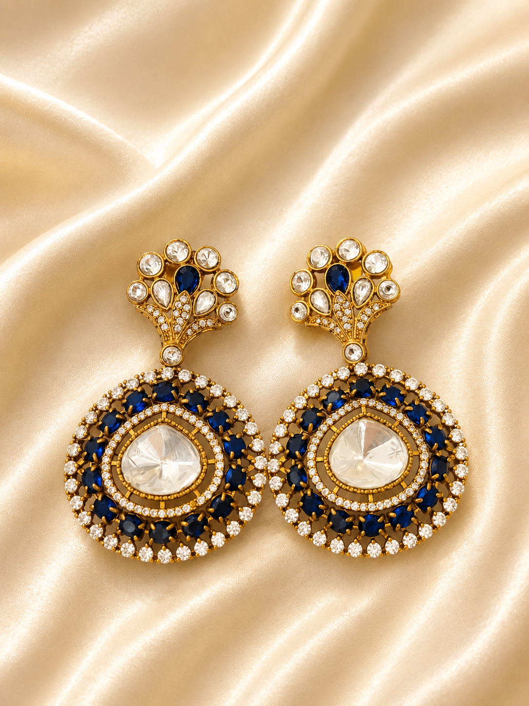 Deep blue sparkle earrings