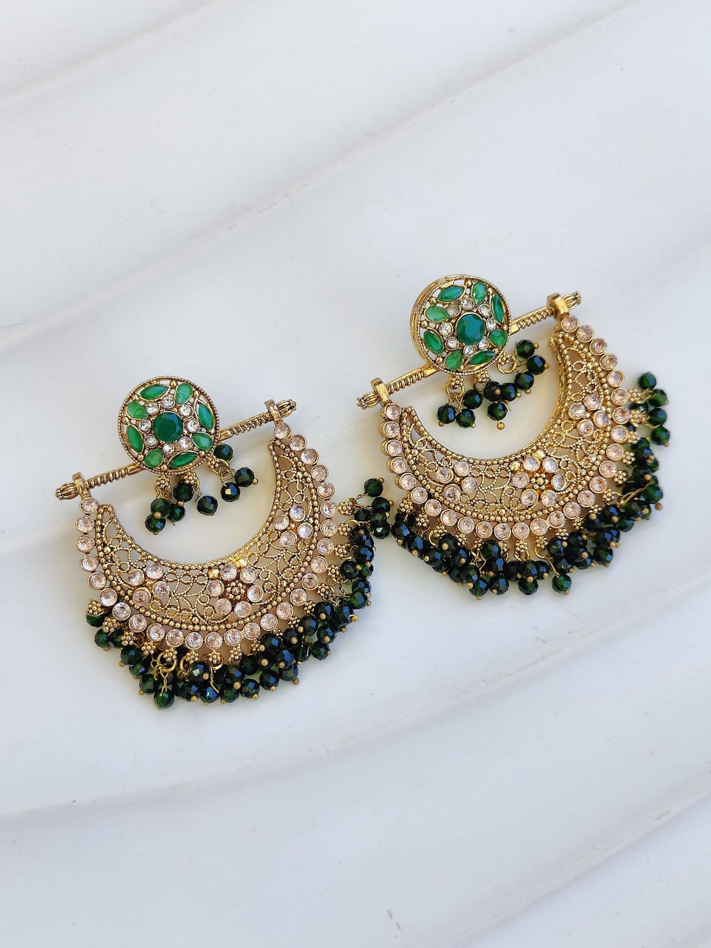 Kundan Zircon Baali Earrings