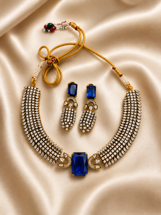 Antique gold-plated statement necklace