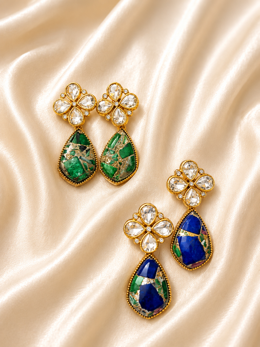 Premium marble stone statement earrings