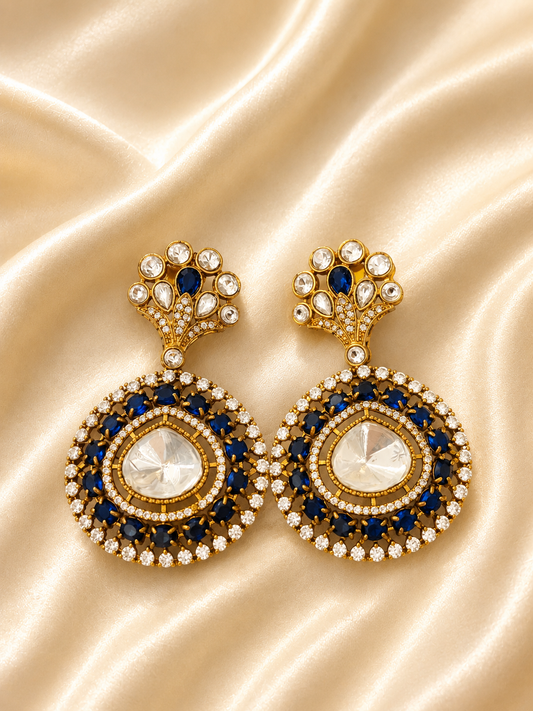 Deep blue sparkle earrings