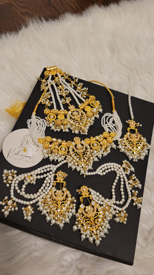 Signature Nikah semi-bridal gold-plated kundan set